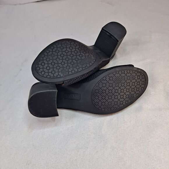 Solanz Marissa Mesh Sandals Women's 7M Black Block Heeled Mules - Picture 8 of 10